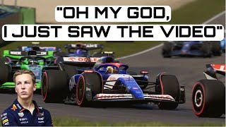 Liam Lawson's reaction as he witnessed Yuki Tsunoda's crash on big screens #emiliaromagnagp
