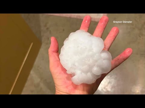 Video North Texas residents report large hail falling across North Texas