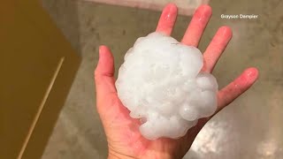 North Texas residents report large hail falling across North Texas
