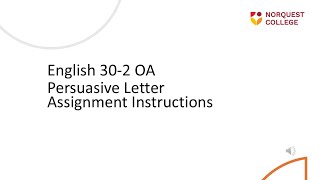 ELA 30-2 OA Persuasive Letter Instructions