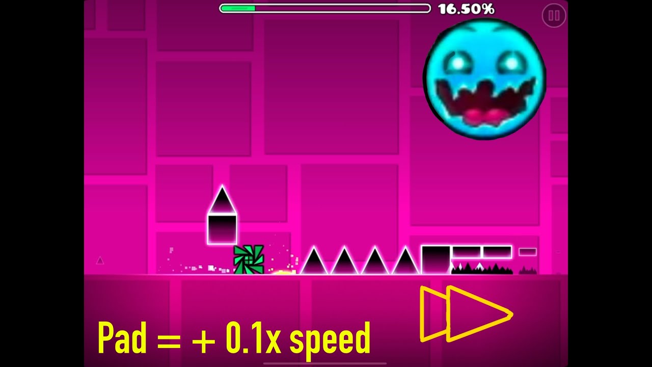 Geometry Dash | Back On Track but every pad makes it faster. - YouTube