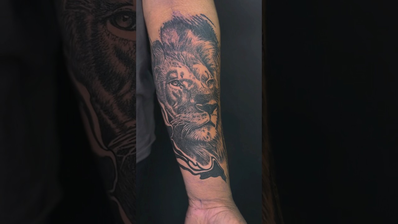 A sleeve lion tattoo, Navkar tattoos indore, indore best tattoo studio, 