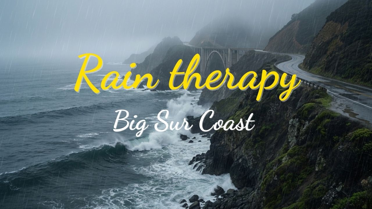 Relaxing Rain & Ocean Waves at Big Sur Coast for Stress Relief - 1 ...