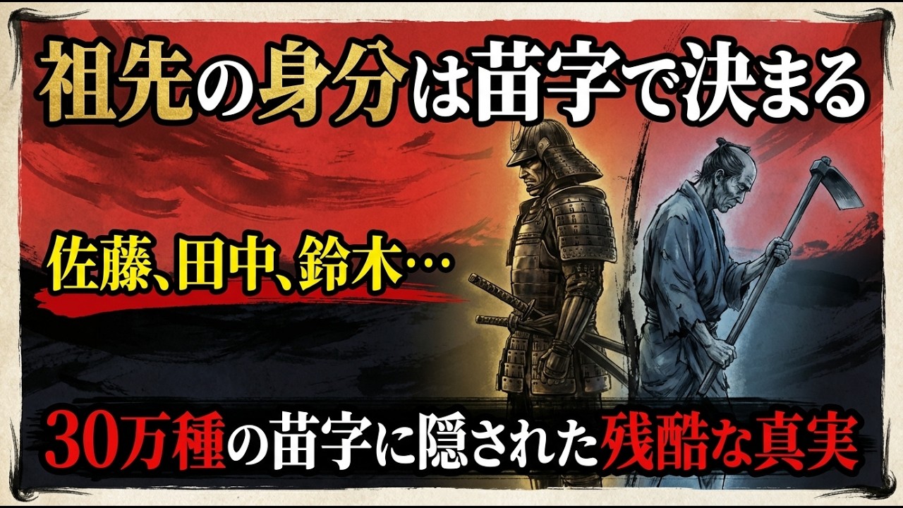 【戦国時代】苗字でわかる先祖の身分｜佐藤・田中・鈴木…30万種の名前が生まれた残酷な真実 #苗字 #日本史 #歴史解説 #先祖の身分 #戦国時代