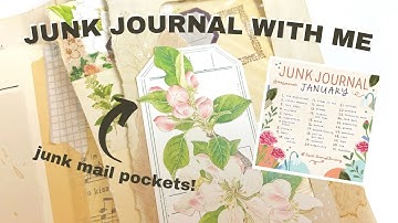Junk Journal With Me | Junk mail envelope pockets & collage | #JunkJournalJanuary