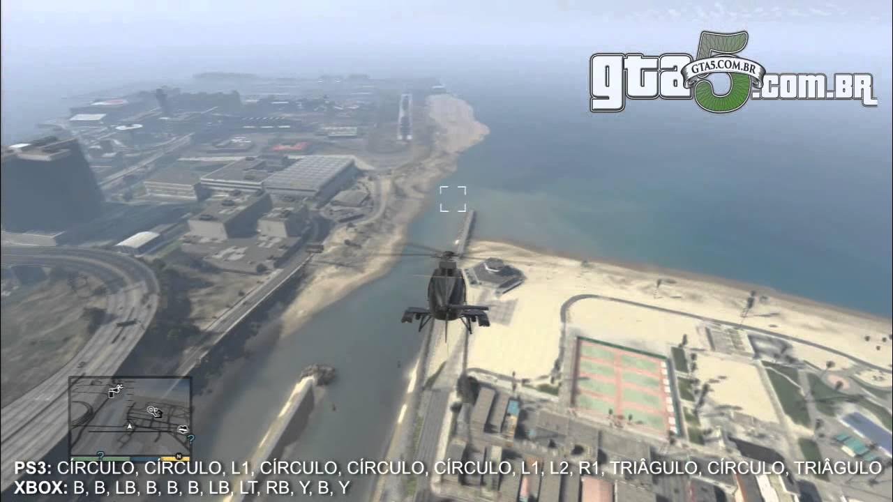 Código para helicóptero no GTA5 (cheater) Helicóptero com Metralhadora e  Míssel em 2020