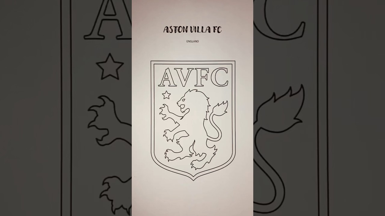 Aston Villa FC coloring logo ✍️🎨 
