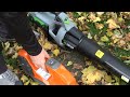 Vergleich zwischen dem EGO Akku-Laubbläser LB5301E Set und dem Husqvarna Akku-Blasgerät Set 120iB