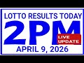 2PM Lotto Draw Results - April 9, 2026 🎟️