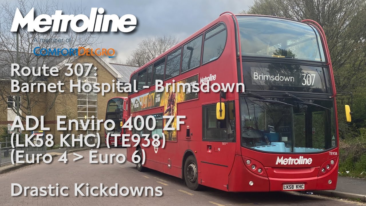 Drastic Kickdowns | Metroline Route 307 | LK58 KHC (TE938) | ADL Enviro 400 ZF