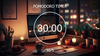 Lofi Music Rain Sound  • 30/5  Pomodoro Timer • Deep Focus Study and Work ★︎ Focus Station