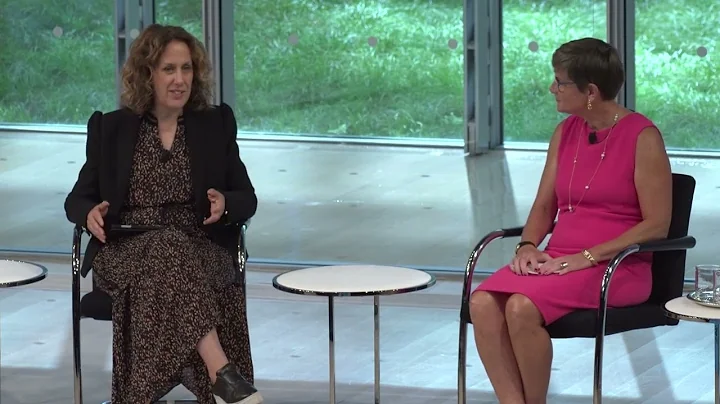 Nancy Mahon speaks with Helen Clarkson at the Open...