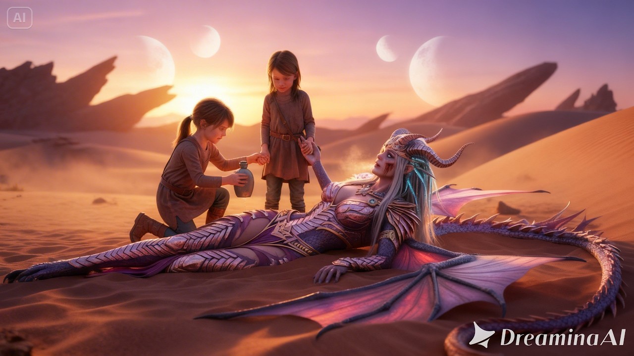 He was a lonely human veteran… until his daughters brought home a beautiful dragon woman. Sci-Fi HFY