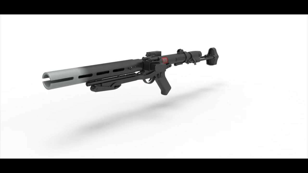 Death trooper blaster rifle E-11D 3D model view from the movie Rogue ...