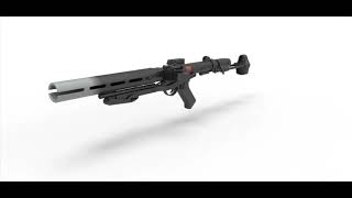 Death trooper blaster rifle E-11D 3D model view from the movie Rogue One A Star Wars Story 2016