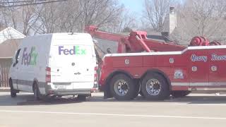 FedEx Van Rollover Crash with Lexus Sedan Happfield Dr and Arlington Heights Rd Buffalo Grove
