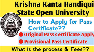 KKHSOU original pass certificate apply | Kkhsou provisional pass certificate |krishna kanta handiqui