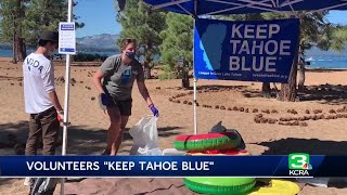Volunteers help clean up Lake Tahoe beaches after Fourth of July
