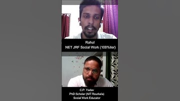 Social Work Topper- Rahul (100%iler)  #newbatch #socialworknetjrf #startup #education #ugcnet