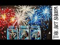 4th of July Sparkler Fireworks in Mason Jars 🌟🎨 EASY How to paint acrylics:  Paint Night at Home