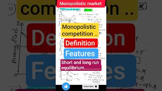 Monopolistic Competition | Short Run &amp; Long Run Equilibrium#economics #monopoly #shorts#notes#study