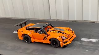 Chevrolet Corvette Race In Gym Lego Car Drag Race Challenge On Treadmill