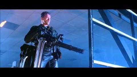 Terminator II - Judgment Day (1991) Minigun Scene HD