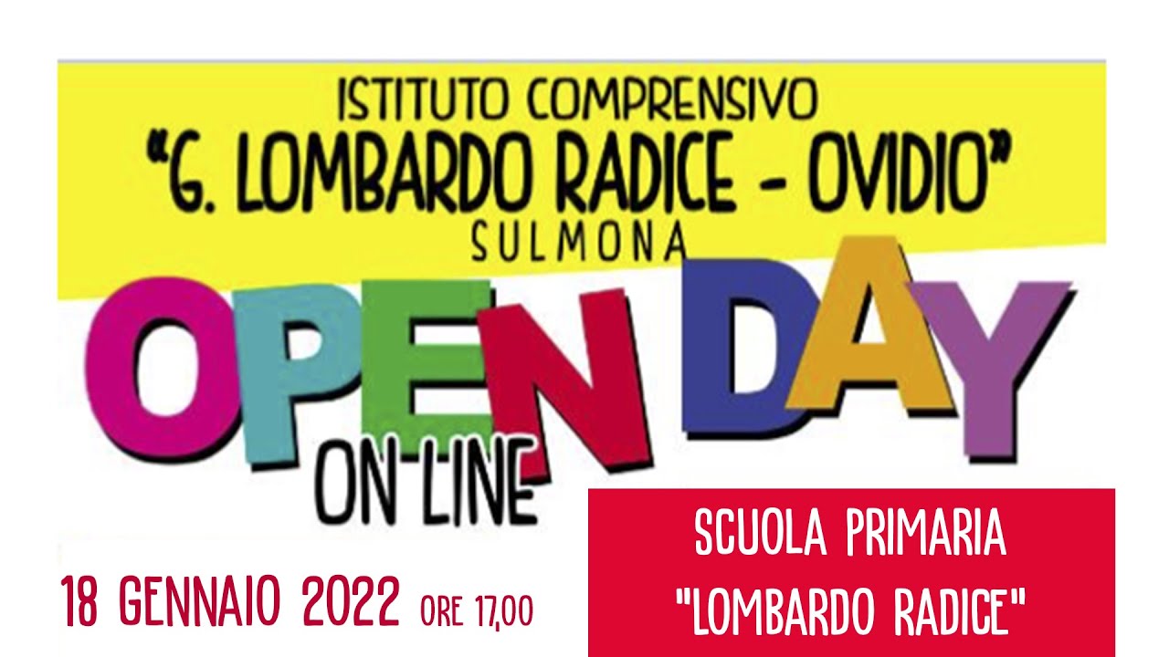 OPEN DAY Scuola Primaria Lombardo Radice - YouTube