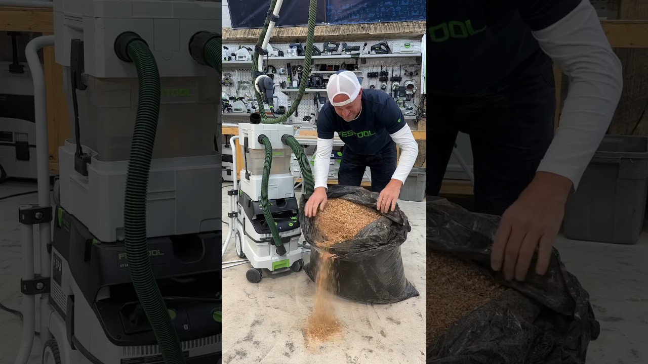 Making sawdust bags more compact and easier to handle - Festool vac and brush attachment 