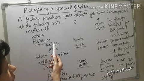 Application/Uses of Marginal Costing (accepting a special order)