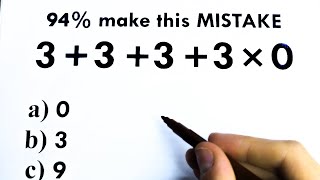 3 + 3 + 3 + 3 × 0 = ❓❓❓