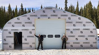 The Walls GO UP on the Quonset Hut | Overhead Shop Door Install