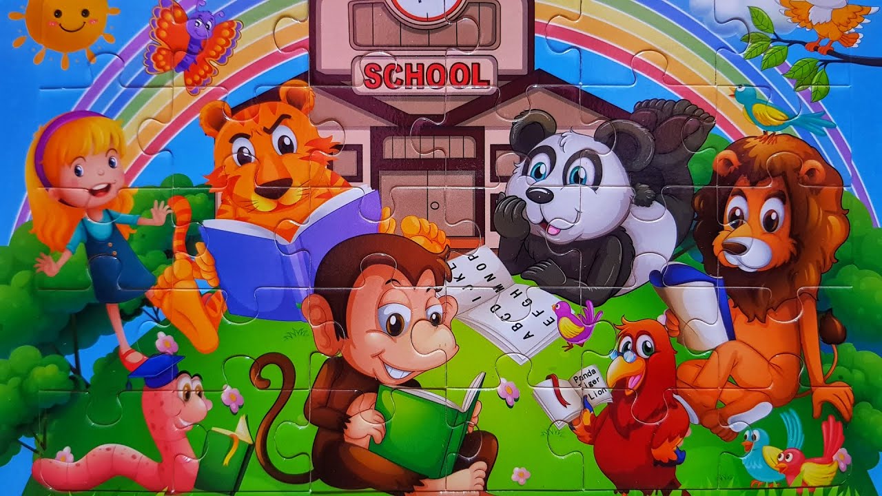Book Club Puzzle Animals and Friends Reading Books in School Library 10 Riddle Puzzle YouTube