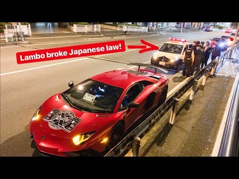 tokyo-police-pull-over-lamborghini-violating-japanese-law!