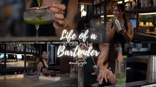 Bartender VLOG | Cinematic shots, bartending ASMR, craft cocktails, sneak peek of the Tap Trailer 🌸