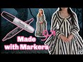 I Made the Striped Dress from Sleepy Hollow using Markers || 18th century Sewing Meets Tim Burton