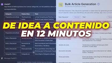 De Idea a Contenido de Nicho en 12 Minutos con ChatGPT + SEOWriting