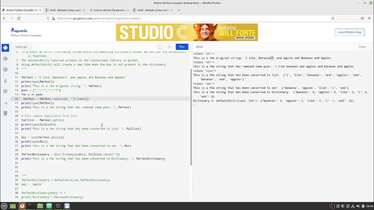 Python-Word Count Sample - Method Four- defaultdic() - how to Increment ...
