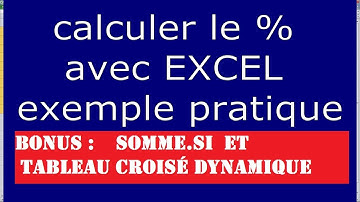 EXCEL TUTO CALCUL DES POURCENTAGES  %  exemple pratique
