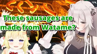 Botan Mistakes Sausages as Watame [Hololive/EN Subbed] @TheNeCafe