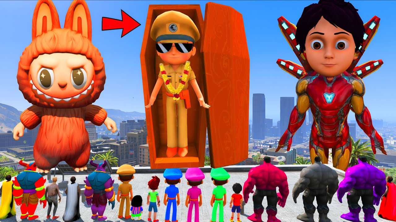 😱Giant Labubu Doll Try To Cool Little Singham In Gta | Shiva Saved Little Singham 😬