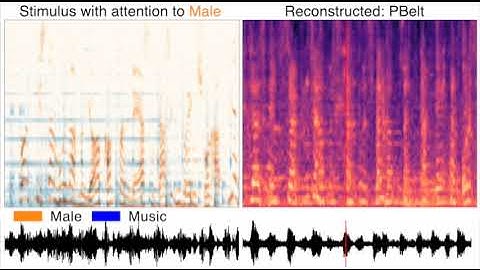 Reconstructed sounds in attention tasks using individual auditory regions (Park et al., 2024; S9)