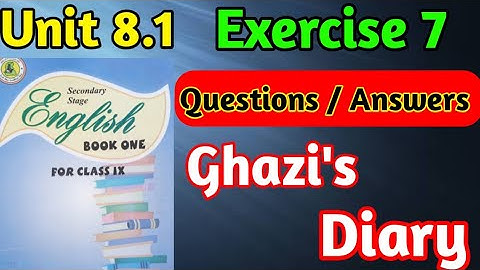 Exercise 7 questions and answers ghazi