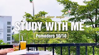 STUDY WITH ME 2-HOUR | Pomodoro 50/10 |🎹 Calm Piano Music | 🌃 Natural View | Music for Studying