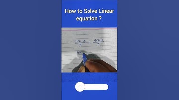 how to solve linear equation in variable #shortsfeed #shorttrick #maths