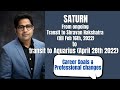 Saturn's transit from Capricorn (Shravan) to Aquarius - Time for major Professional goal settings