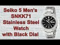 Seiko Men's SNKK71K1 Seiko 5 Automatic Stainless Steel Watch with Black Dial