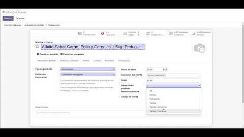 Cómo crear productos en Odoo