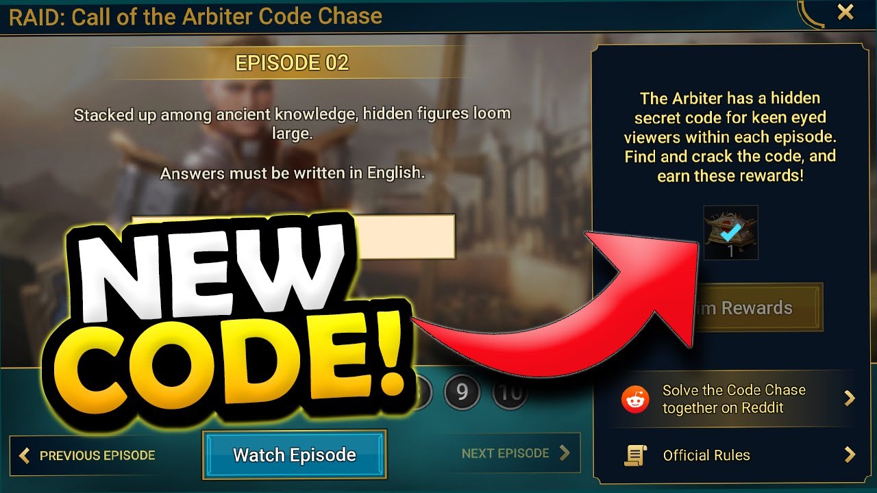 NEW PROMO CODE CODE CHASE RAID CALL OF THE ARBITER EP2 RAID SHADOW NEW PROMO CODE CODE CHASE RAID CALL OF THE ARBITER EP2 RAID SHADOW