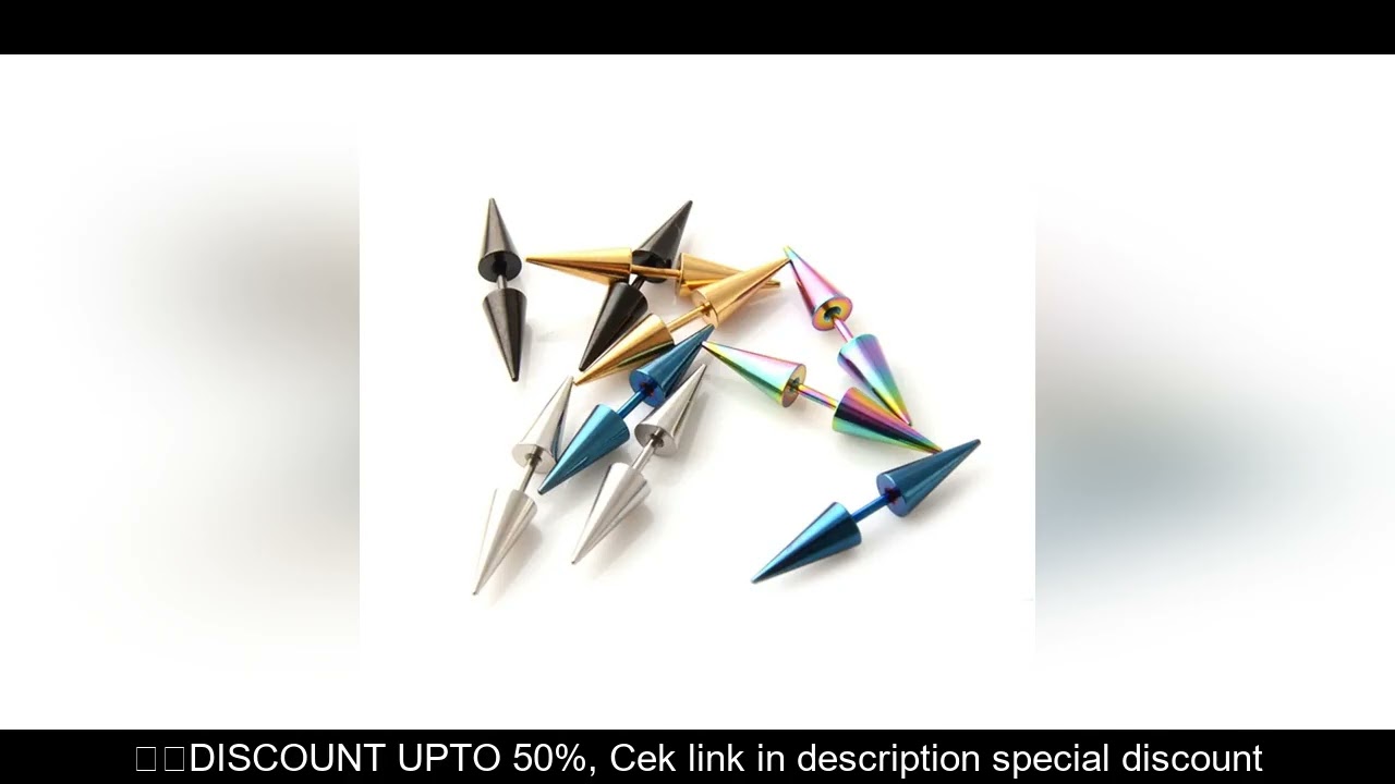 2pcs/1pair Classic Fashion Punk Rock Rivet Spike Tip Cone 316L Stainless Steel Women Men ear Stud Ea